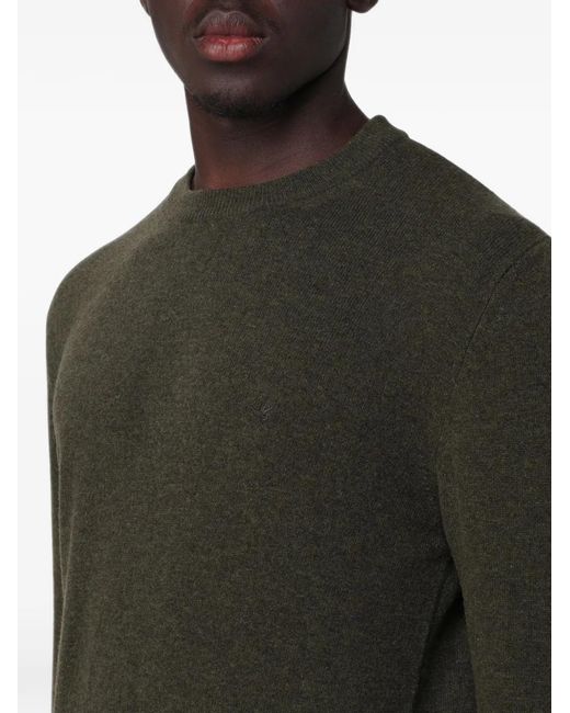Brooksfield Black Crew-Neck Wool Sweater for men