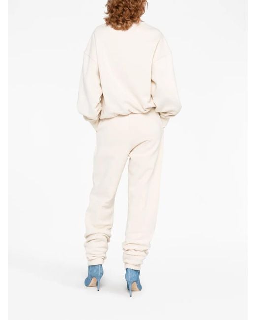 The Attico White Penny Logo-Embossed Cotton Track Pants
