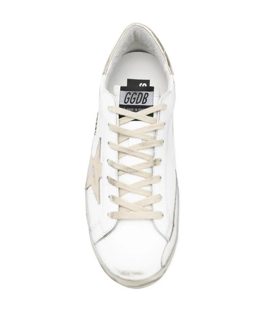 Golden Goose Deluxe Brand Man White Super-star Sneakers With Gold Laminated Spoiler And Star for men