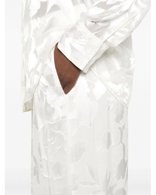 Ermanno Scervino White Hose mit Blumenjacquard