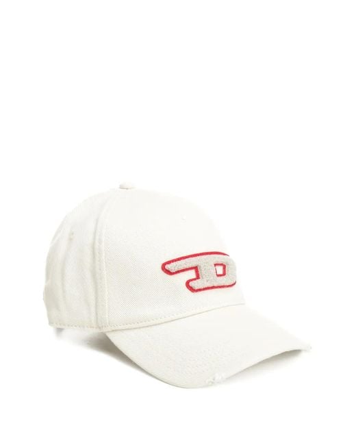 DIESEL White Logo-Patch Baseball Cap for men