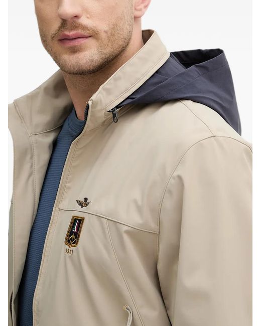 Aeronautica Militare White Zip-Up Jacket for men