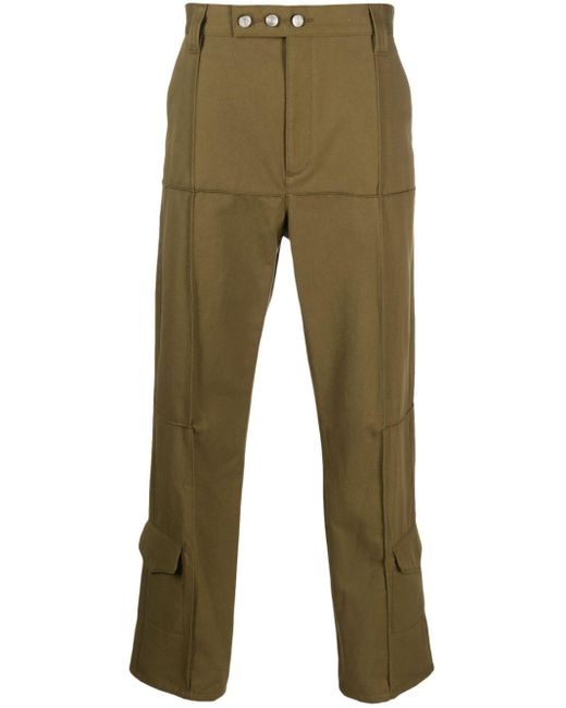 NAMACHEKO Green Damnonia Straight-leg Cotton Trousers for men