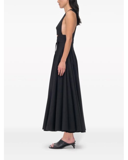Another Tomorrow Black Cut-Out Organic Cotton Dress