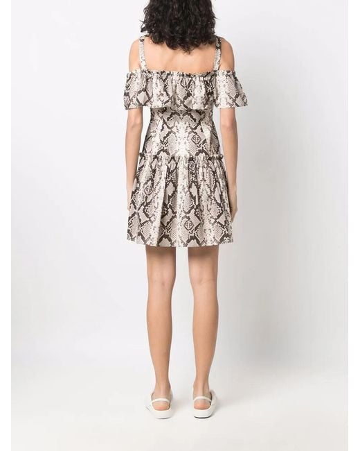 Philipp Plein Mini-Jurk Met Pythonprint in het Natural