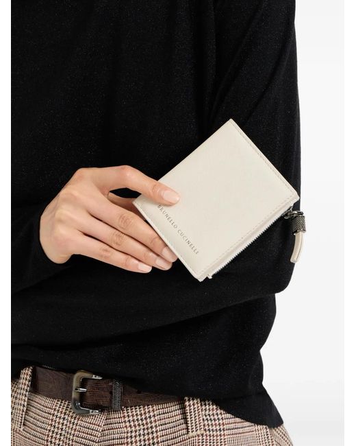 Brunello Cucinelli Natural Grained Zip Wallet