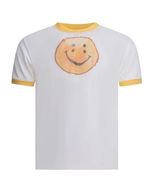 Kapital White Smiley-Face Crew-Neck T-Shirt for men