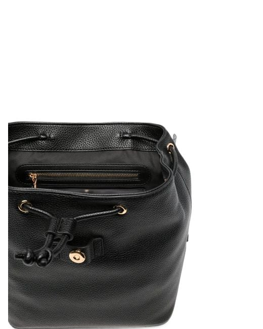 Love Moschino Black Padlock-Detail Pebbled Backpack
