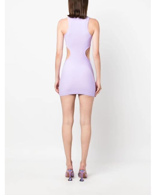 Reina Olga Purple Cut-Out Sleeveless Minidress