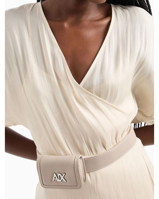 ARMANI EXCHANGE Natural Wrap Chiffon Minidress