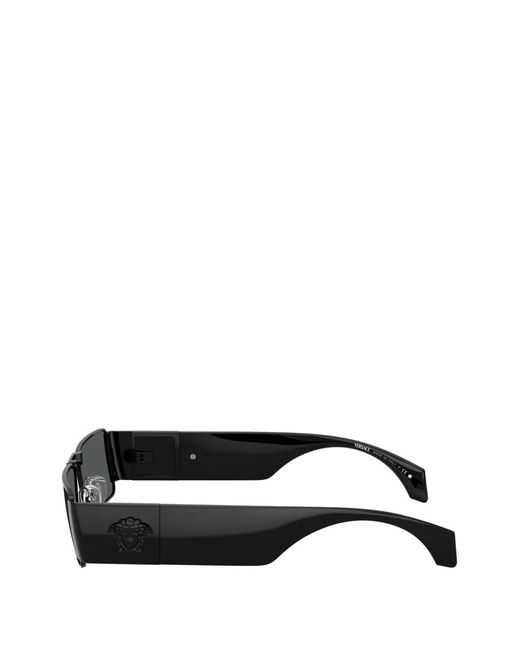 Versace Black Medusa-Plaque Rectangle-Frame Sunglasses for men