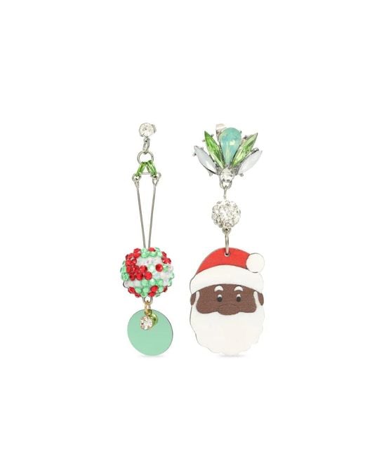 Amir Slama White Christmas-Motif Earrings