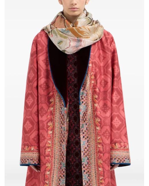 Pierre Louis Mascia Natural Floral-Pattern Rectangular-Shape Scarf