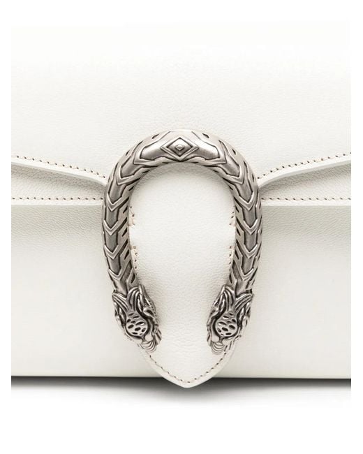 Gucci White Medium Dionysus Leather Shoulder Bag