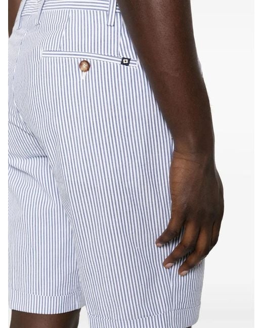 Lardini Blue Striped Cotton Chino Shorts for men