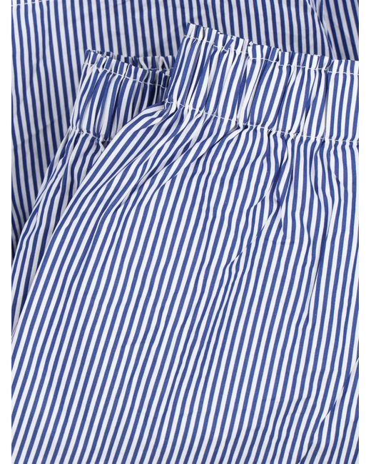 Daniela Gregis Blue Striped Elasticated Shorts