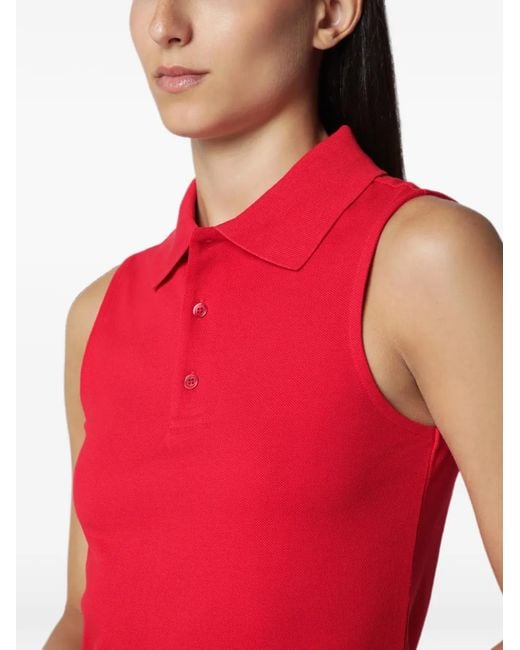 Flore Flore Red Sleeveless Lauren Polo Dress