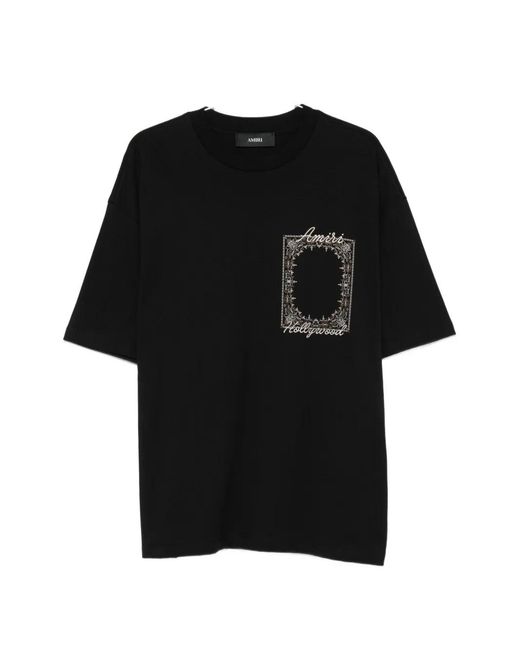Amiri Black Logo-Print Cotton T-Shirt for men