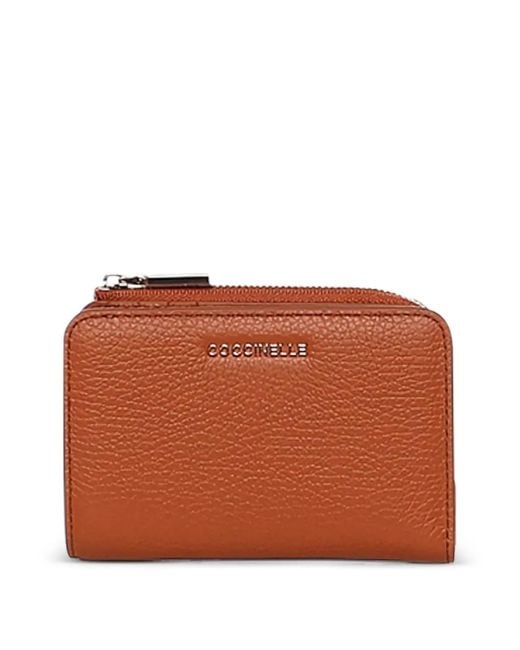 Coccinelle Orange Zip Leather Wallet