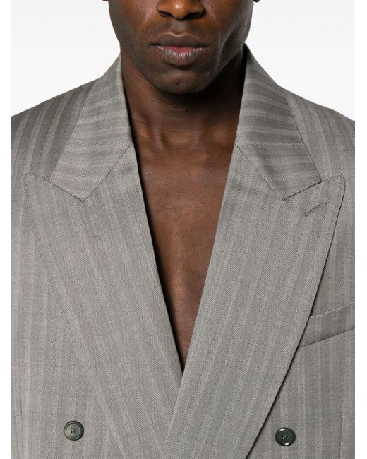 Moschino Gray Sleeveless Double-breasted Blazer for men