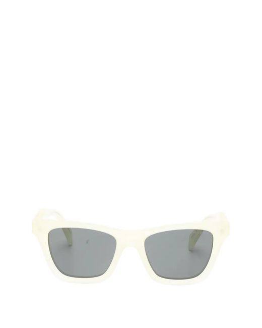 Prada White Rectangle-Frame Sunglasses