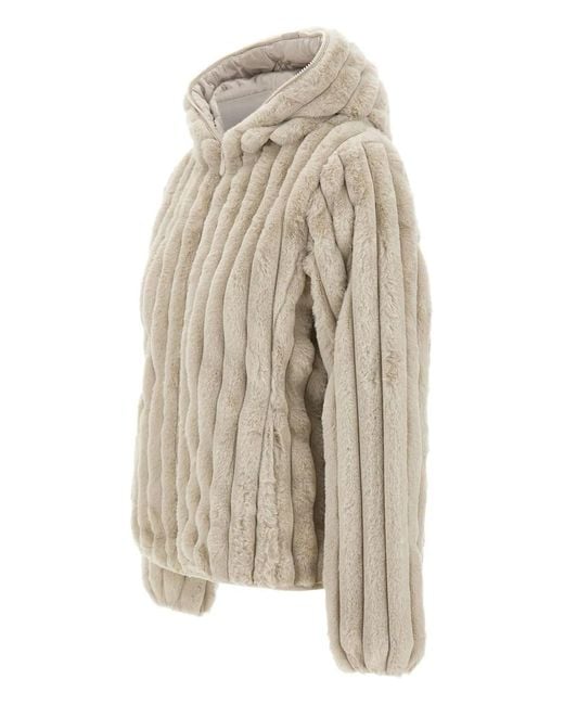 Save The Duck Natural Ribbed Hooded Jacket