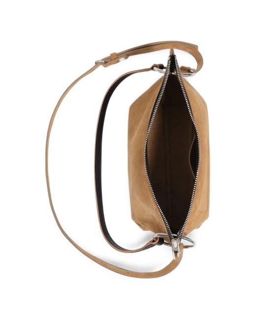 Bimba Y Lola Brown Medium Natural Suede Trapecio Bag