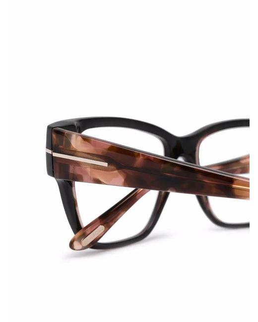 Tom Ford Brown Tortoise Square-Frame Glasses