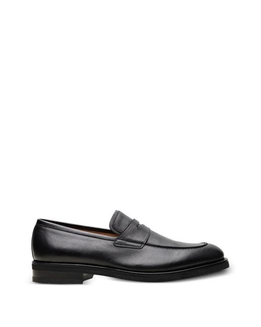 Ferragamo Black Leather Loafers for men