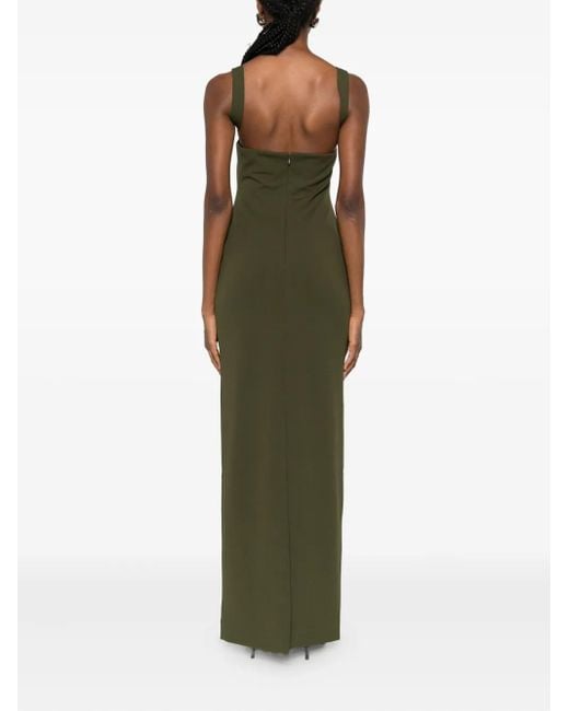Solace London Square-neck Dress Green