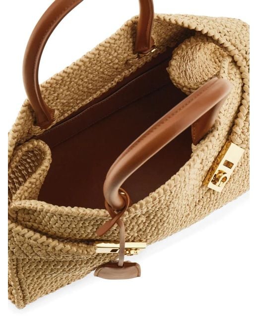 Ferragamo Natural Hug Woven-Raffia Tote Bag