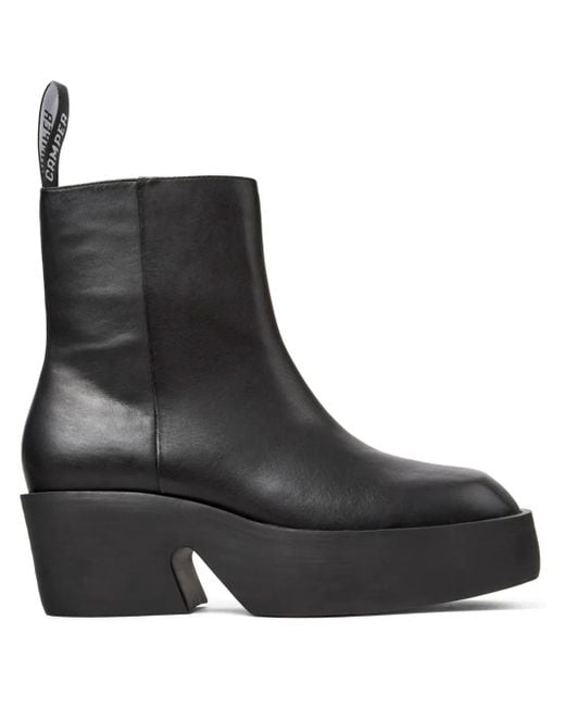 Camper Billie レザーアンクルブーツ Black