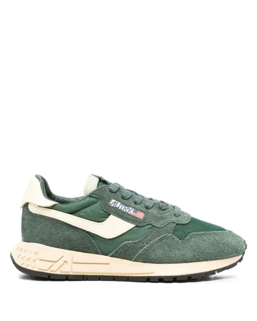 Autry Green Reelwind Suede Sneakers