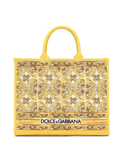 Dolce & Gabbana Metallic Medium Dg Daily Canvas Tote Bag