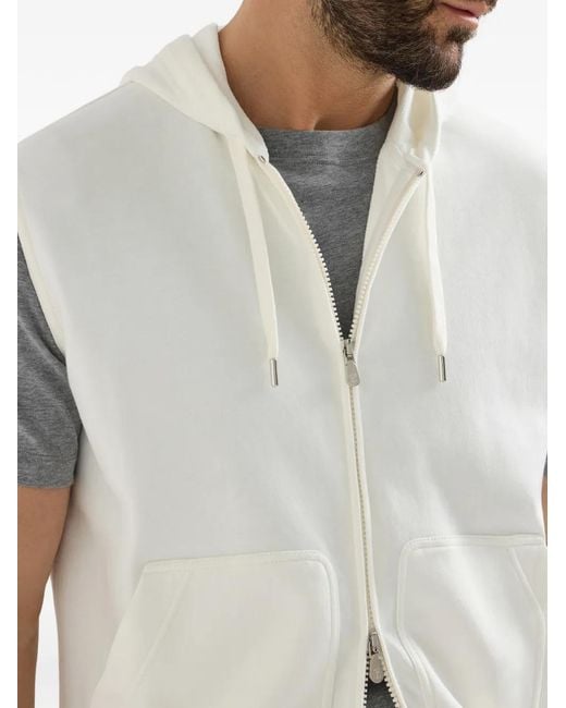 メンズ Brunello Cucinelli ノースリーブ パーカー White