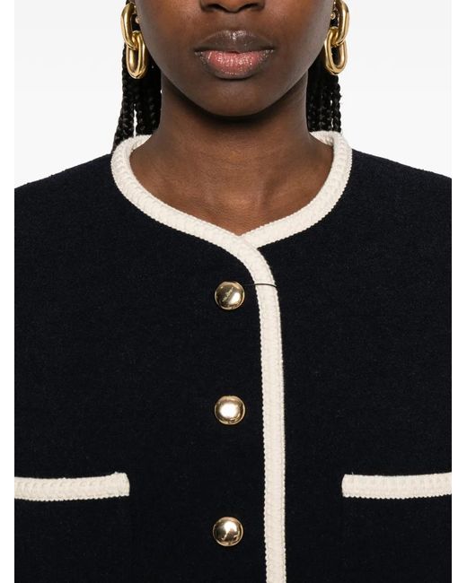 Thelaurent Black Button-Up Tweed Jacket