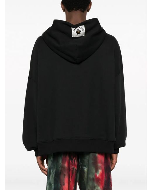 A PAPER KID Black Logo Cotton Hoodie for men