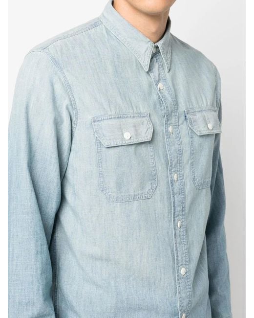 メンズ RRL Illinois デニムシャツ Blue