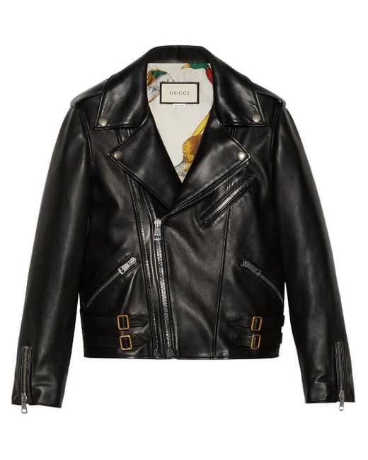 Gucci Black Plongé Leather Biker Jacket