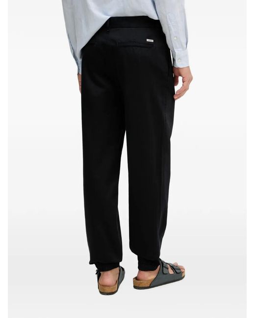 ARMANI EXCHANGE Black Pantalon À Motif Monogrammé Et Chevilles Élastiquées for men