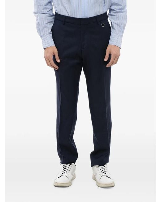 John Richmond Blue Logo-Charm Straight-Leg Trousers for men