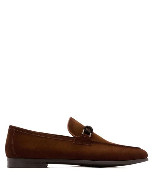 Magnanni Shoes Brown Suede Loafers for men
