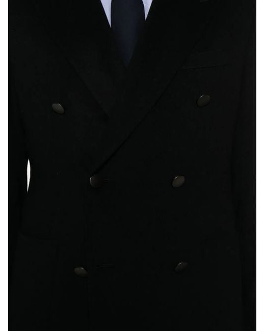 Tagliatore Black Double-Breasted Jacket for men