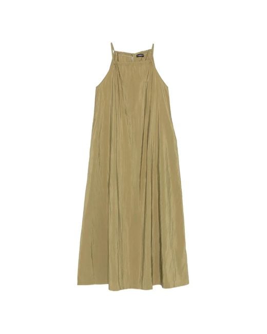 Emporio Armani Natural Halterneck Crinkled-Effect Beach Dress
