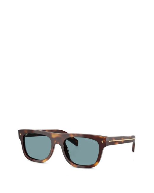 Prada Green Tortoiseshell-Effect Rectangle-Frame Sunglasses for men