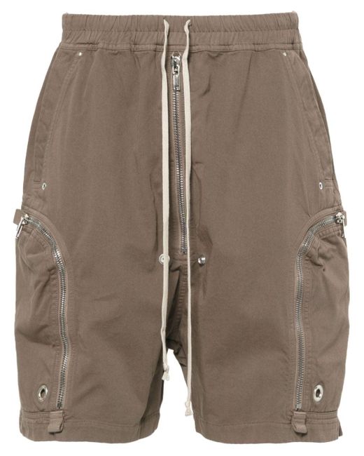 Rick Owens Brown Bauhaus Cotton Cargo Shorts for men