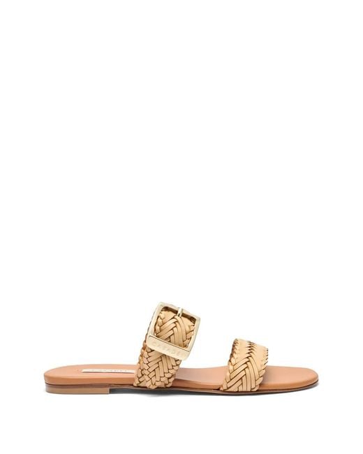 Casadei Metallic Kenya Woven Buckle Sandals