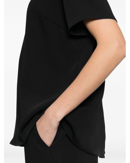 P.A.R.O.S.H. Black Short-Sleeve Blouse