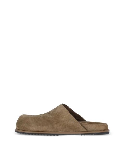 Rick Owens Brown Suede Slip-On Sandals