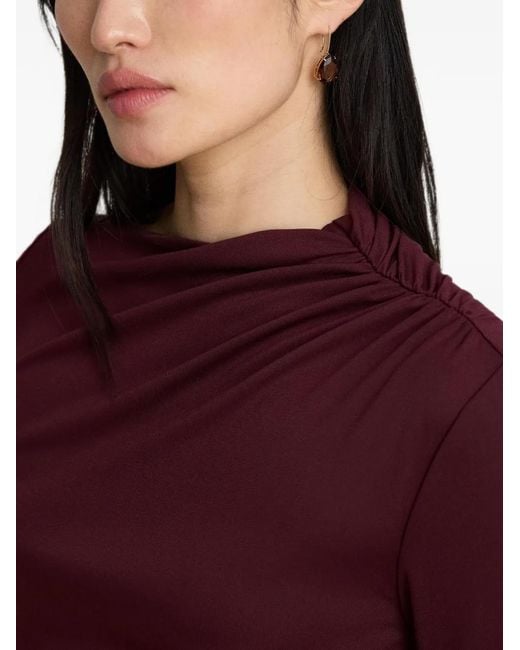 Ralph Lauren Purple Yamilla Draped Long-Sleeve Dress